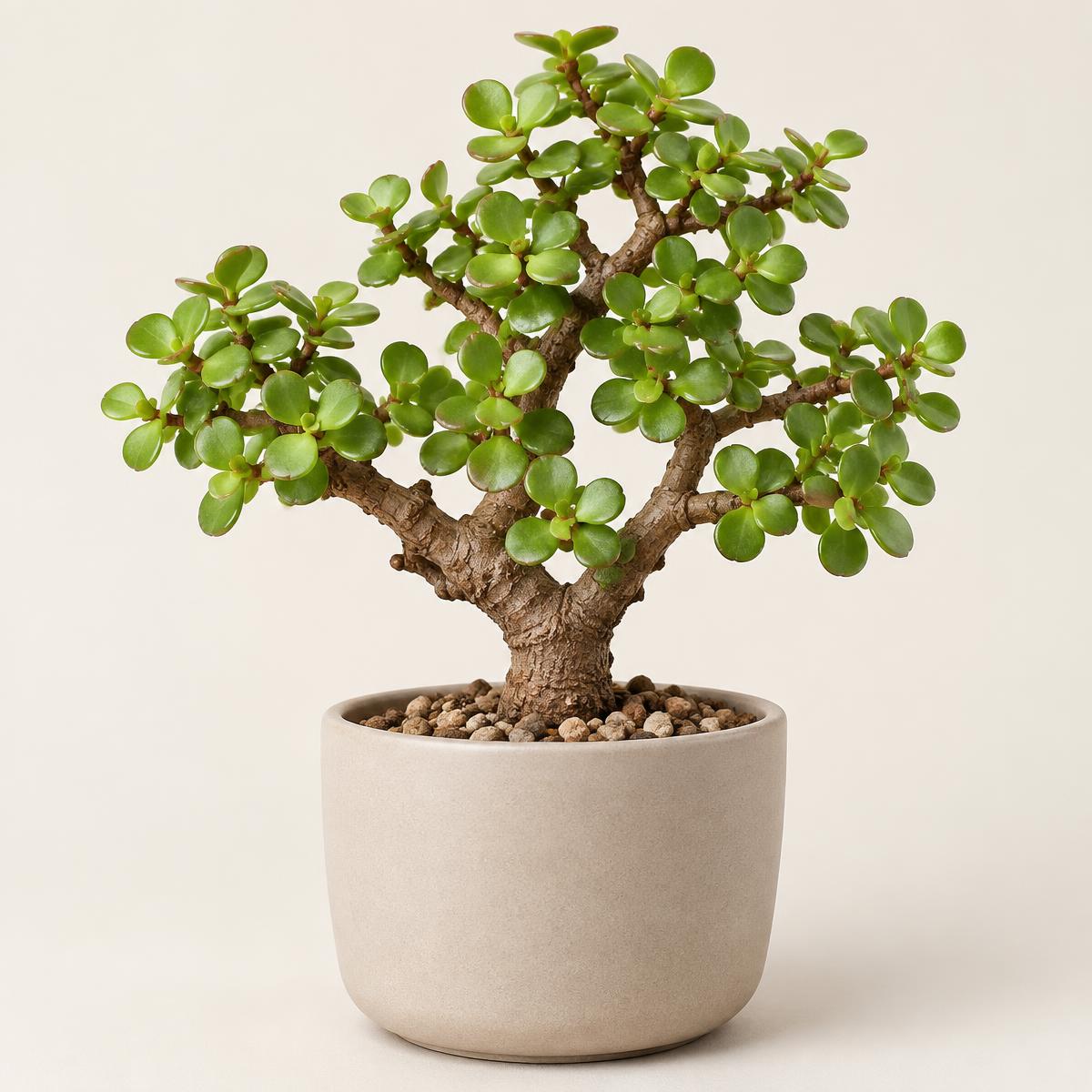 Baby Jade Bonsai in a simple ceramic pot